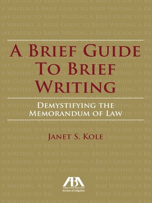 cover image of A Brief Guide to Brief Writing
